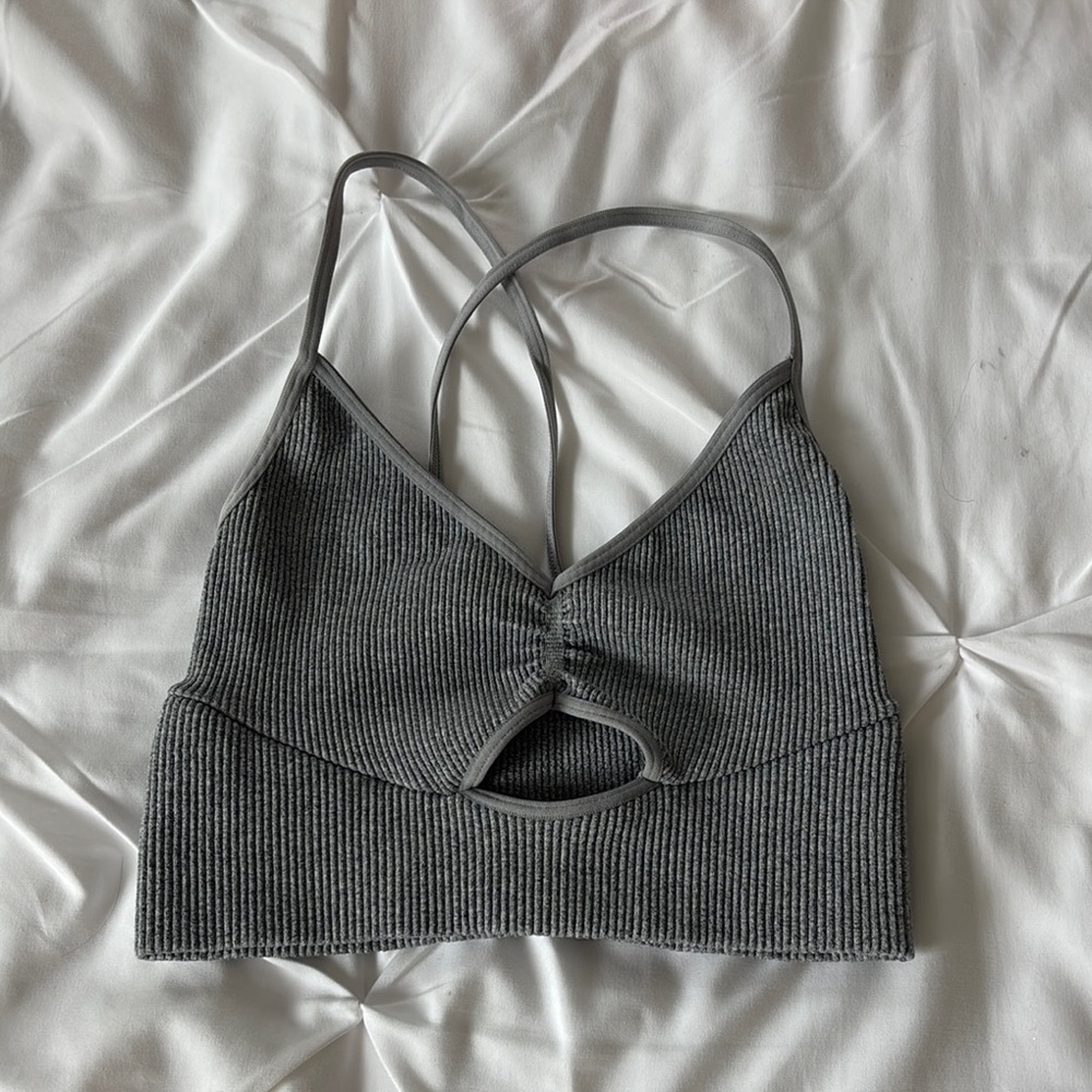 free people Gray Ribbed Women's Bralette
